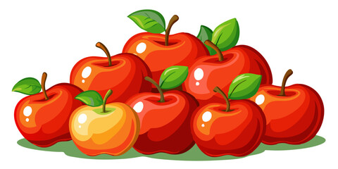 red apple - apple vector art, illustration of apple, apple isolated on white