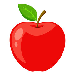 red apple isolated on white - apple vector art, illustration of apple, apple isolated on white
