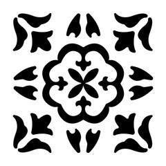 A solid icon of ornamental blossom design  