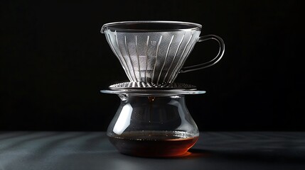 Glass Pour Over Coffee Maker Dripping Coffee
