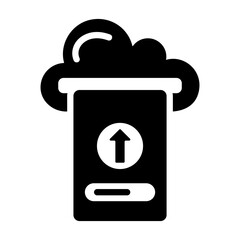 File upload icon in glyph style