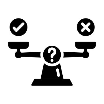 A glyph style icon of hypothesis testing 