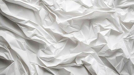 Obraz premium A texture of crumpled white paper with deep folds and creases, adding a tactile, imperfect element that evokes a sense of rawness and authenticity