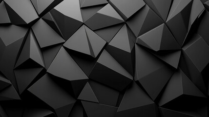 Black white dark gray abstract background. Geometric pattern shape. Line triangle polygon angle. Gradient. Shadow. Matte. 3d effect. generative ai