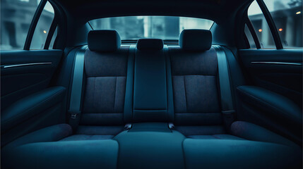 interior view of a modern car with a comfortable leather seat.