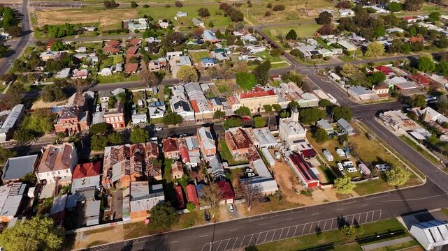 Dunolly, Victoria - Central Goldfields - Aerial view of town near Maryborough and Avoca