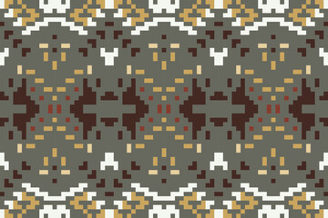 Pillow Islamic Geometric Pattern Stencilfolk Embroidery, Aztec Geometric Ornament Print. Design for Carpet, Wallpaper, Clothing, Wrapping, Fabric