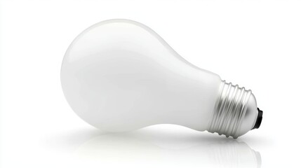 There is the new white energy saving bulb on a white background. It is an isolated view of the fluorescent light lamp.