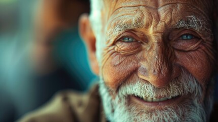 Close-up shot of a person with a beard
