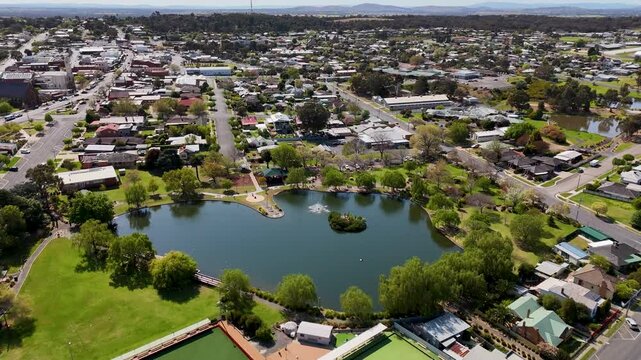 Aerial view of Cato Park in Stawell Victoria