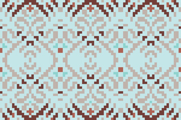 Fototapeta premium Indonesia Traditional Dress Patternfolk Embroidery, Aztec Geometric Ornament Print. Design for Carpet, Wallpaper, Clothing, Wrapping, Fabric