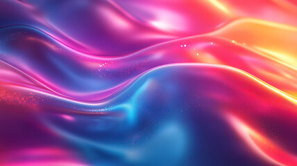 Vibrant Widescreen Wallpaper Featuring Abstract Glowing Waves and Curved Fractals