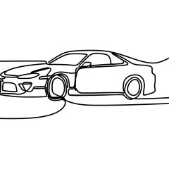Fototapeta premium line drawing of jdm car
