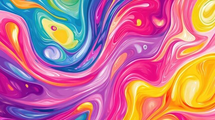 Obraz premium Playful swirling lines of vibrant colors create a funny abstract pattern on a white background, bringing happiness and fun to an artistic display