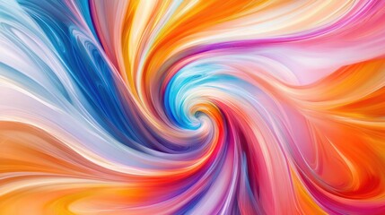 Obraz premium Vibrant swirling trails in cheerful colors create a mesmerizing abstract design on a white background, evoking laughter and artistic joy