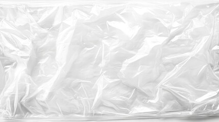 Obraz premium White Background Plastic Cellophane Bag with Abstract Texture