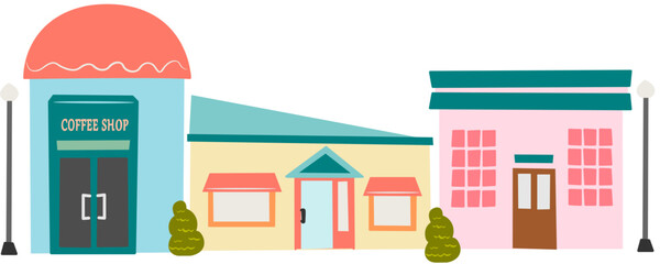 colorful tall city building