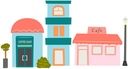 colorful tall city building