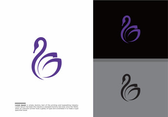 swan logo vector. Beauty elegance Swan Logo design. Vector business brand logo element design
