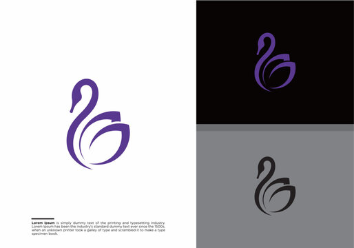 swan logo vector. Beauty elegance Swan Logo design. Vector business brand logo element design