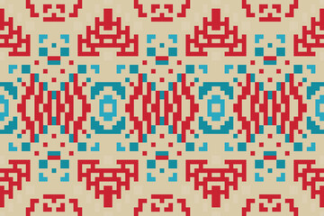 Fototapeta premium Fabric Pattern Traditional Pattern Designfolk Embroidery, Aztec Geometric Ornament Print. Design for Carpet, Wallpaper, Clothing, Wrapping, Fabric