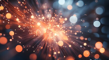 Obraz premium defocused image of fiber optics lights on business background. 