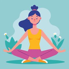 Obraz premium Detailed colorful silhouette yoga vector illustration. Fitness Concept. Gymnastics.