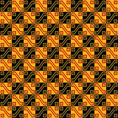 Inca textile motif with key pattern. Part of a tunic for men of the Inca Empire from the 15th century CE with unique design. Seamless tile that can be extended in all directions. Illustration. Vector.