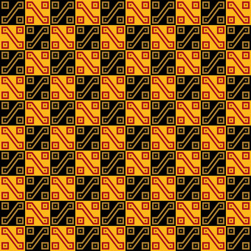 Inca textile motif with key pattern. Part of a tunic for men of the Inca Empire from the 15th century CE with unique design. Seamless tile that can be extended in all directions. Illustration. Vector.