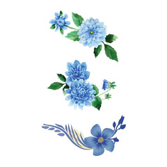 Flower frame vector set