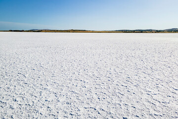 A Dry Salt Lake at the Greek island of Lemnos in the northern Aegean Sea.