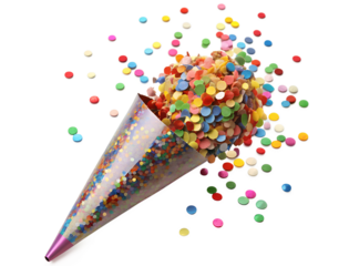 Party popper, Celebration, surprise, birthday party decoration with transparent background