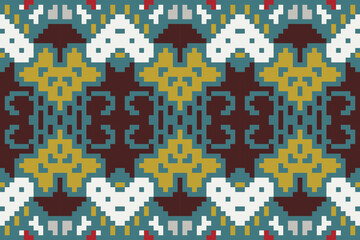 Ukrainian Ikat Pattern Sareefolk Embroidery, Aztec Geometric Ornament Print. Design for Carpet, Wallpaper, Clothing, Wrapping, Fabric