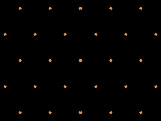 Abstract Geometric Pattern with Orange Stars on a Black Background