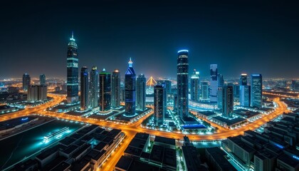 Fototapeta premium Vibrant Cityscape at Night