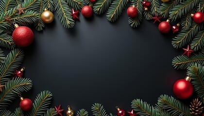  Joyful Christmas wreath with gold and red ornaments