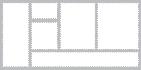 postage stamp vector on a background, vector illustration,   postage stamp border set  vectors, blank postage stamp in flat design