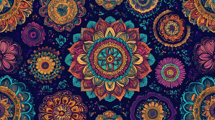 Fototapeta premium Colorful mandala pattern with intricate details.