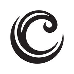 Stylish Letter C Logo Template with Smooth, Organic Fluid Shape - Sleek and Minimal Design Perfect for Companies and Entrepreneurs Looking for a Contemporary and Unique Logo Concept