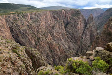 the steep, eroded cliffs of black canyon national park, near gunnison,
colorado