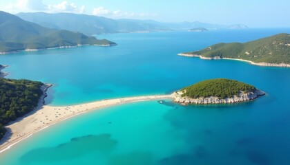 Obraz premium Paradise Found Aerial View of a Secluded Island