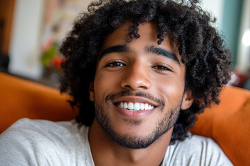 Fototapeta premium Smiling Young Man in Morning Light