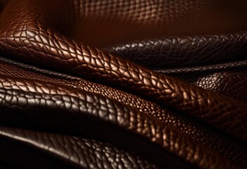 Fototapeta premium stunning close capturing luxurious detailed leather textures deep hues intricate patterns visual marvels, shine, craftsmanship, luxury, smooth, surface