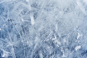 A detailed view of a snowy field with intricate patterns and textures