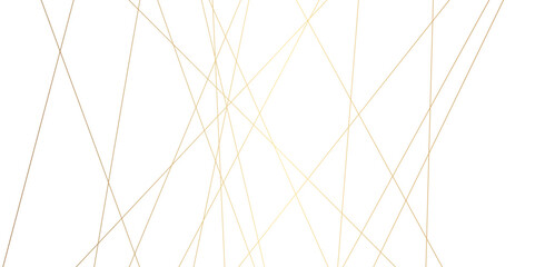 Luxury banner golden geometric lines overlap design. Golden Seamless random chaotic lines on transparent background.	
