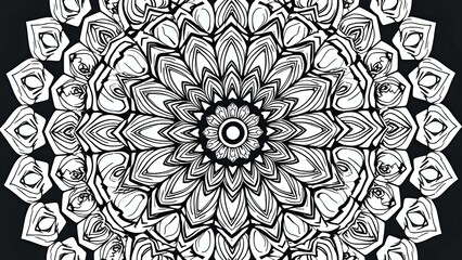 Black and white abstract floral lace pattern vector mandala design for card decoration