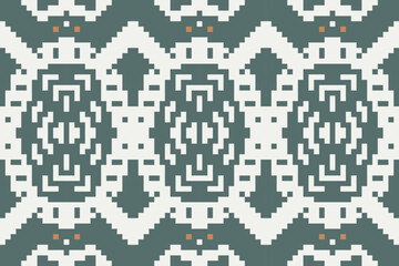 Cross Stitch Islamic Geometric Patterns Drawingfolk Embroidery, Aztec Geometric Ornament Print. Design for Carpet, Wallpaper, Clothing, Wrapping, Fabric