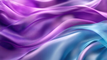 Obraz premium Floating Purple Ribbons in an Aquatic Elegance: Abstract 3D Background