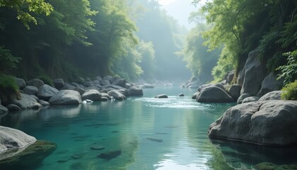  Enchanting serenity of a mountain stream