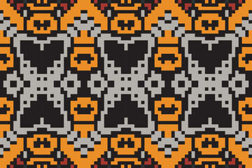 Abstract Ethnic Arabic Pattern Mehndi Designfolk Embroidery, Aztec Geometric Ornament Print. Design for Carpet, Wallpaper, Clothing, Wrapping, Fabric